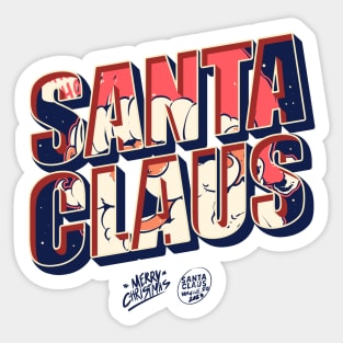 SANTACLAUS TYPOGRAPHY Sticker